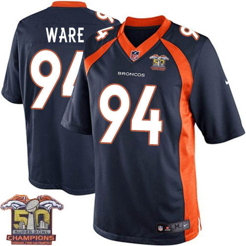 Youth Elite DeMarcus Ware Super Bowl 50 Champions Nike Jersey Navy Blue Alternate - #94 NFL Denver Broncos